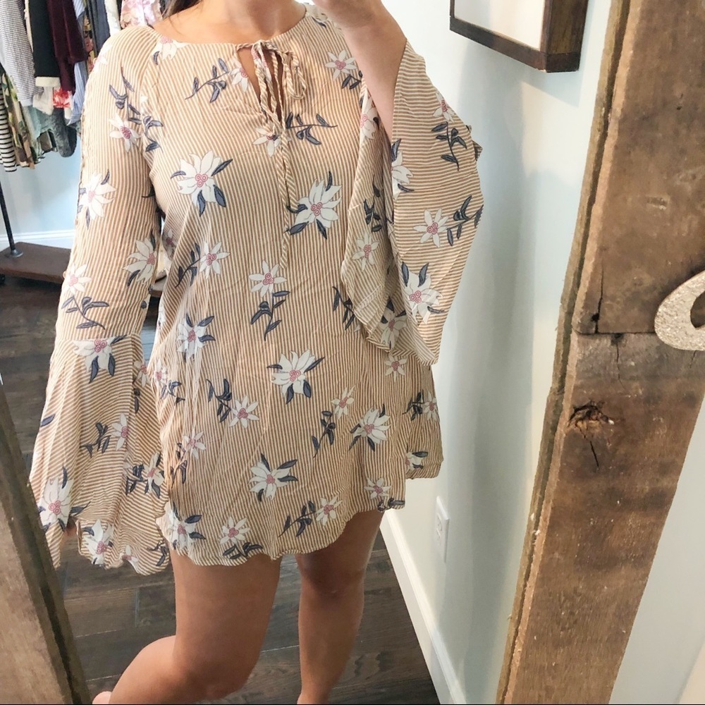 Listicle Striped Floral Dress — image 2 of 8